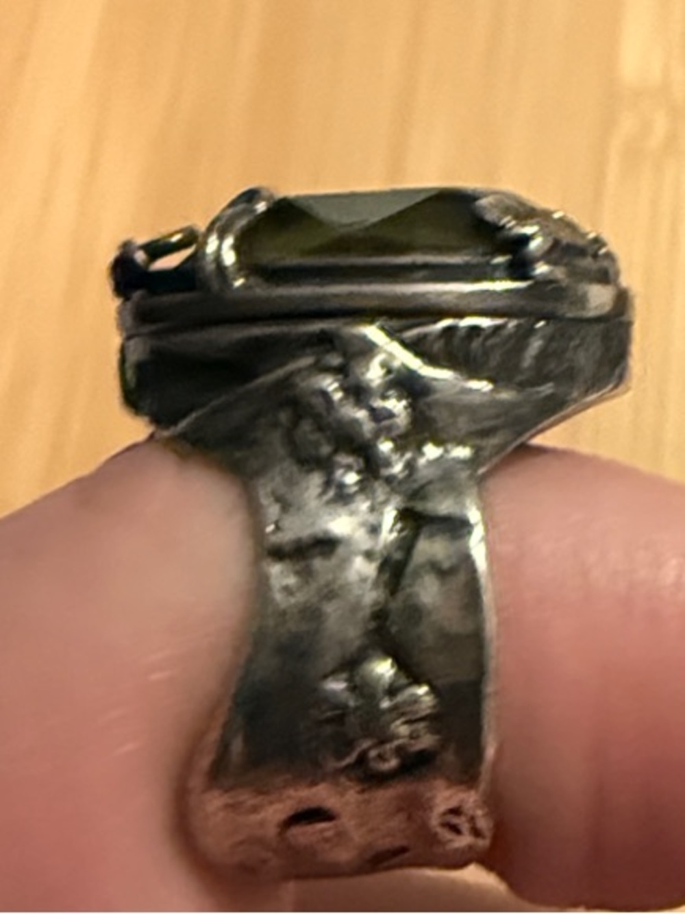 Silpada Olive-Green Faceted Oval Gemstone Ring - Picture 2 of 3